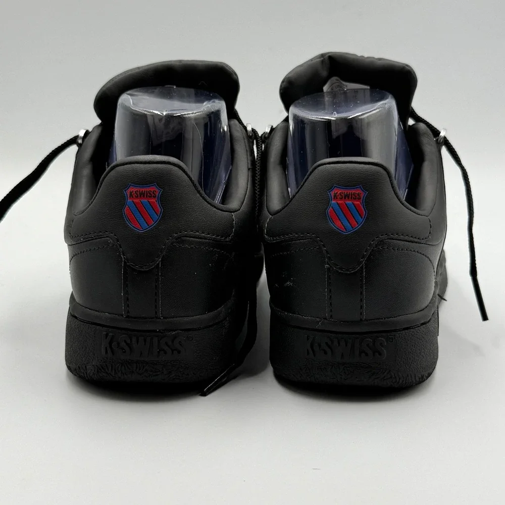 K-Swiss Classic VN Sneakers Size 7‎ Black Leather Low Top Retro Streetwear 95826